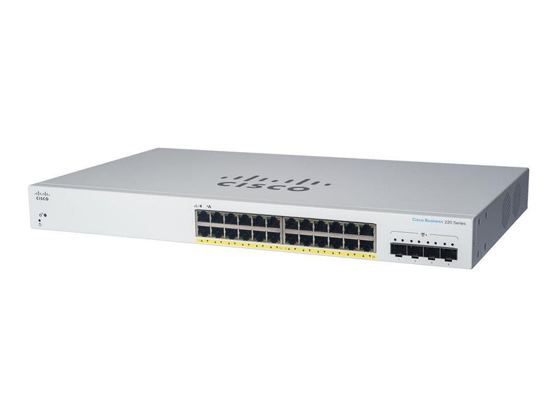 Cisco Switch Business 220-Series 28-Port 1/10GbE 382W PoE smart managed