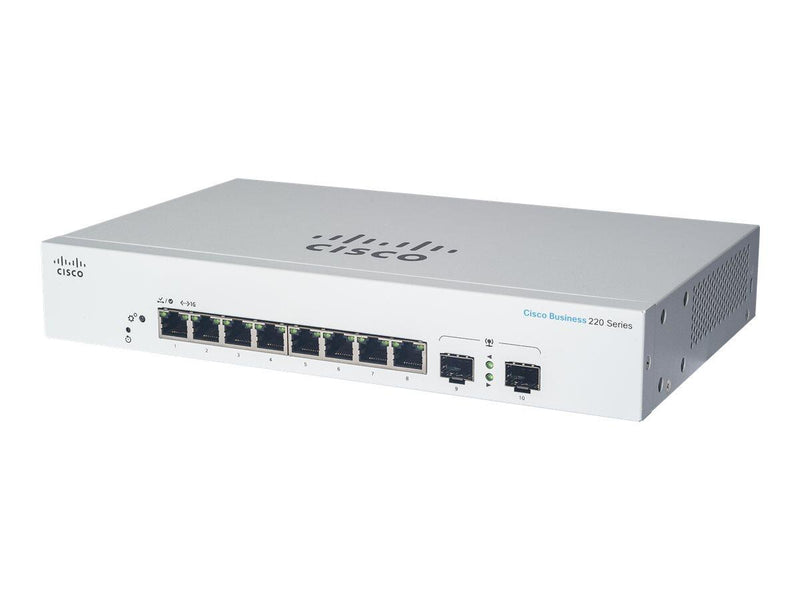 Cisco Switch Business 220-Series 10-Port 1GbE 130W PoE smart managed