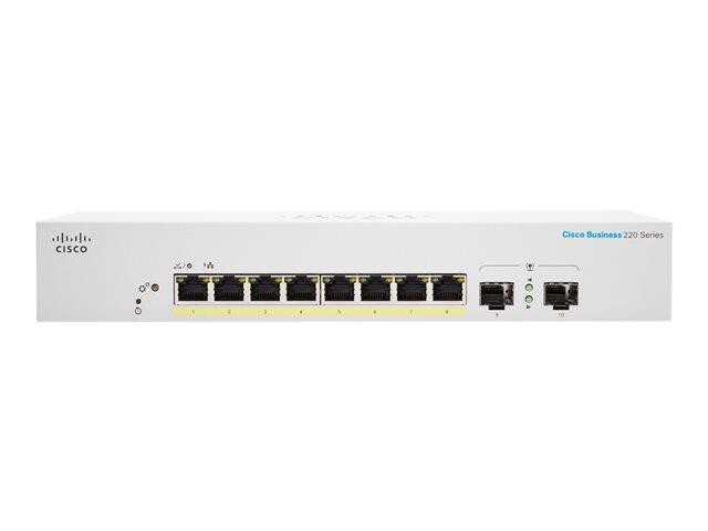 Cisco Switch Business 220-Series 10-Port 1GbE 65W PoE smart managed
