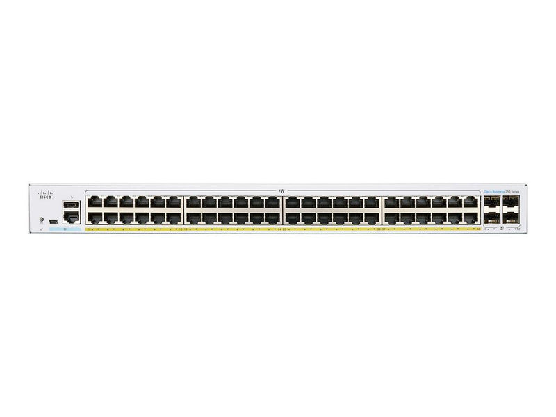 Cisco Switch Business 250-Series 52-Port 1/10GbE 370W PoE smart managed