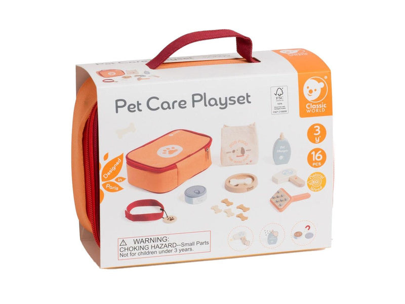 Classic World Wooden Animal Care Playset in Bag 16pcs.