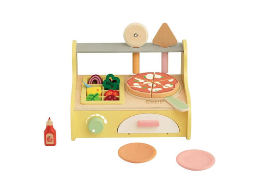 Classic World Wooden Pizza Oven Playset 7-piece.
