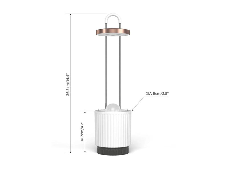 Click & Grow HydroVase Indoor Plant Care Kit with LED Light Self-Watering and Automatic Timer - Gray