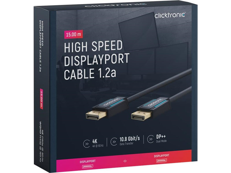 ClickTronic DisplayPort Cable 15m - Audio/Video