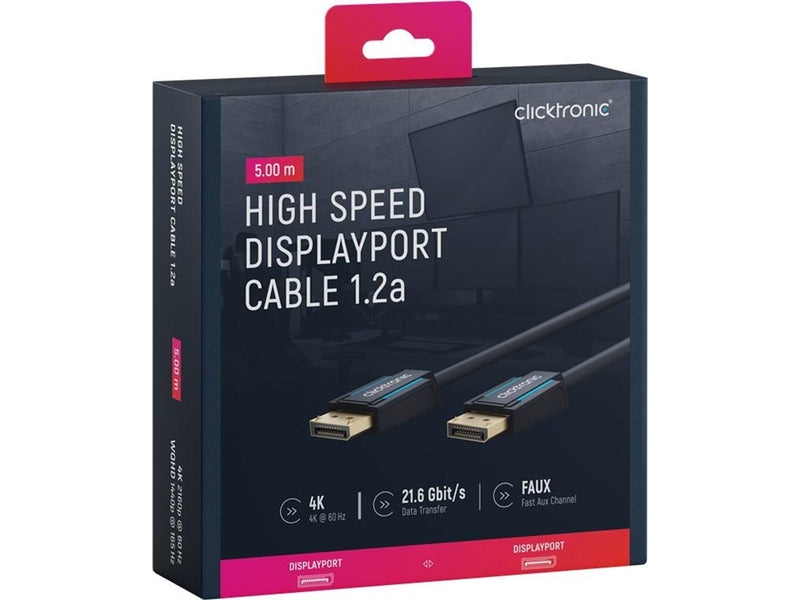 ClickTronic DisplayPort Cable 5m - Audio/Video