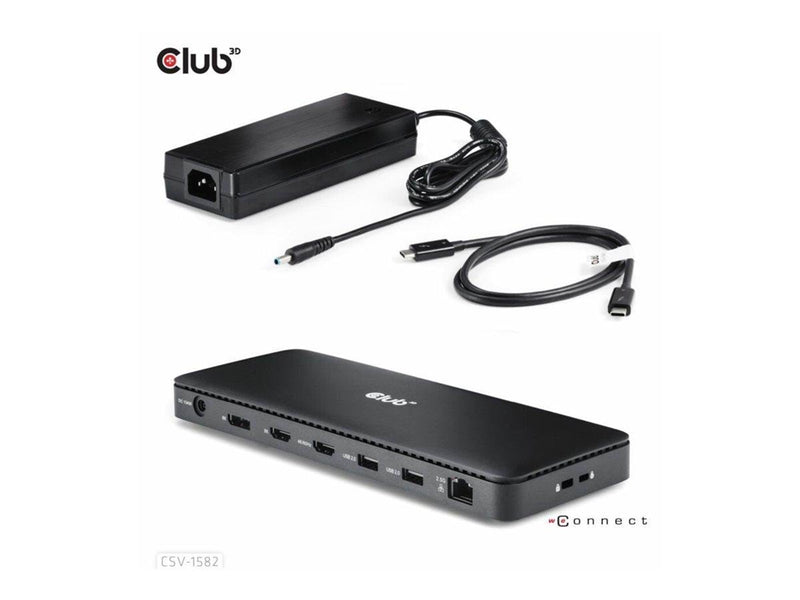 Club 3D 12-in-1 - docking station - USB-C / USB4 / Thunderbolt 3 / Thunderbolt 4 - 2 x HDMI DP Thunderbolt 4 - 2.5GbE