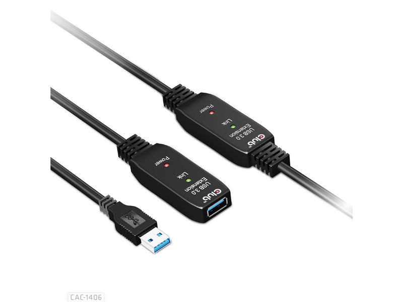 Club 3D CAC-1406 USB 3.2 Gen1 Active Repeater Cable 15m/ 49.2 ft M/F 28AWG