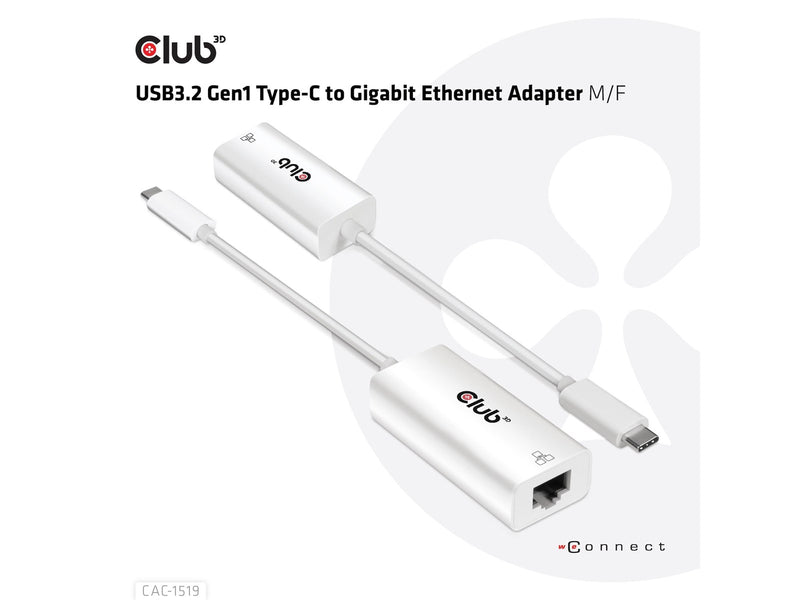 Club 3D CAC-1519 - network adapter - USB-C 3.2 Gen 1 - Gigabit Ethernet