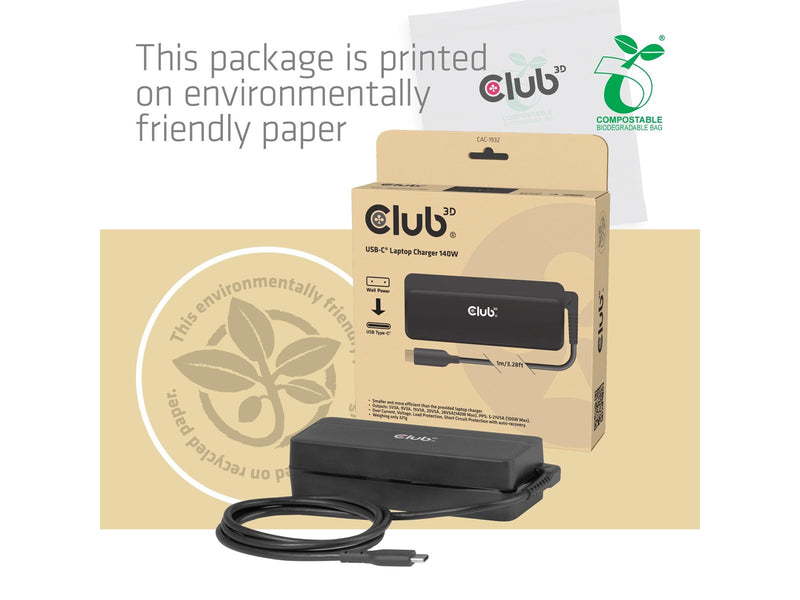 Club 3D CAC-1932 USB‑C Laptop Charger 140W 1m