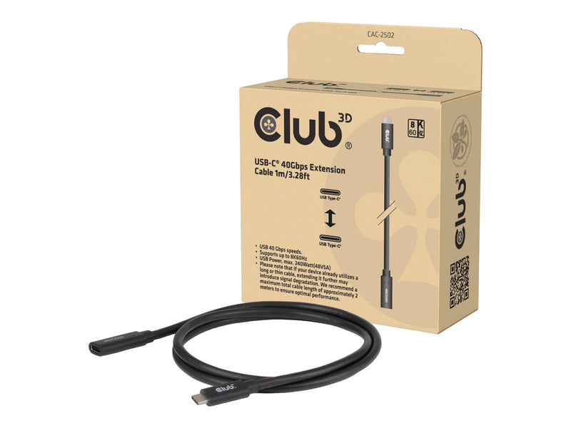 Club 3D CAC-2502 - USB-C extension cable - USB-C to USB-C - 1 m