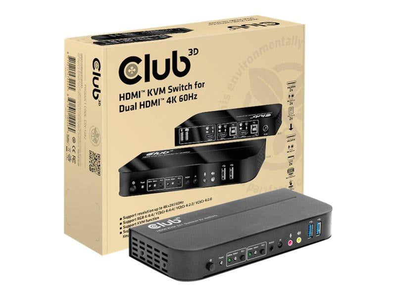 Club 3D CSV-1382 - KVM / audio switch - 2 ports
