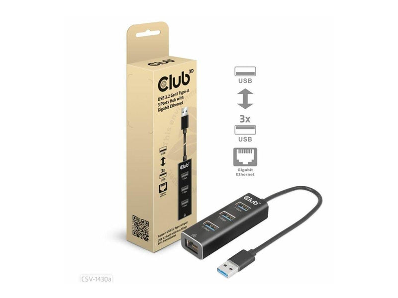Club 3D CSV-1430A - hub - 4 ports USB-Hubs - 4 - Schwarz