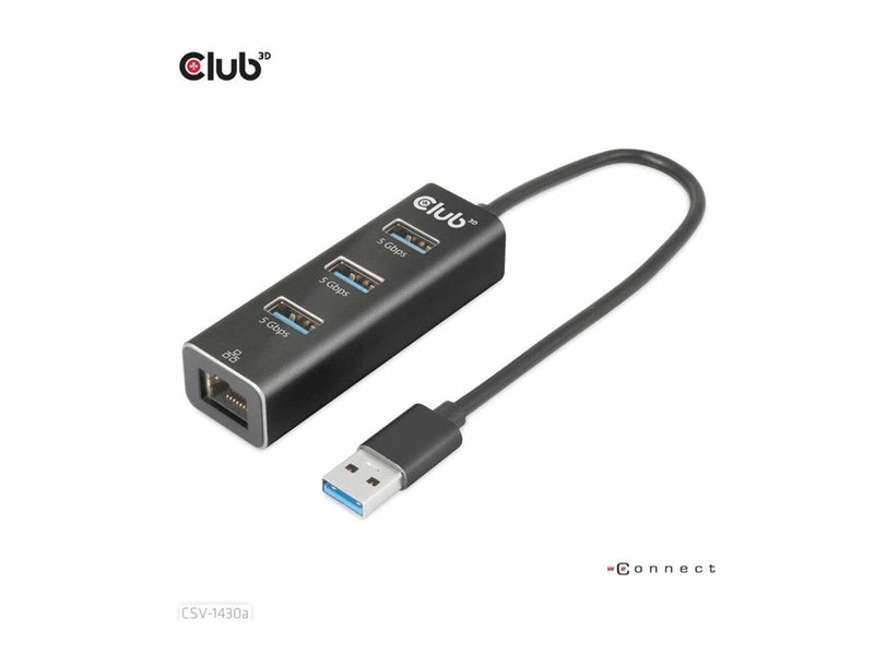 Club 3D CSV-1430A - hub - 4 ports USB-Hubs - 4 - Schwarz