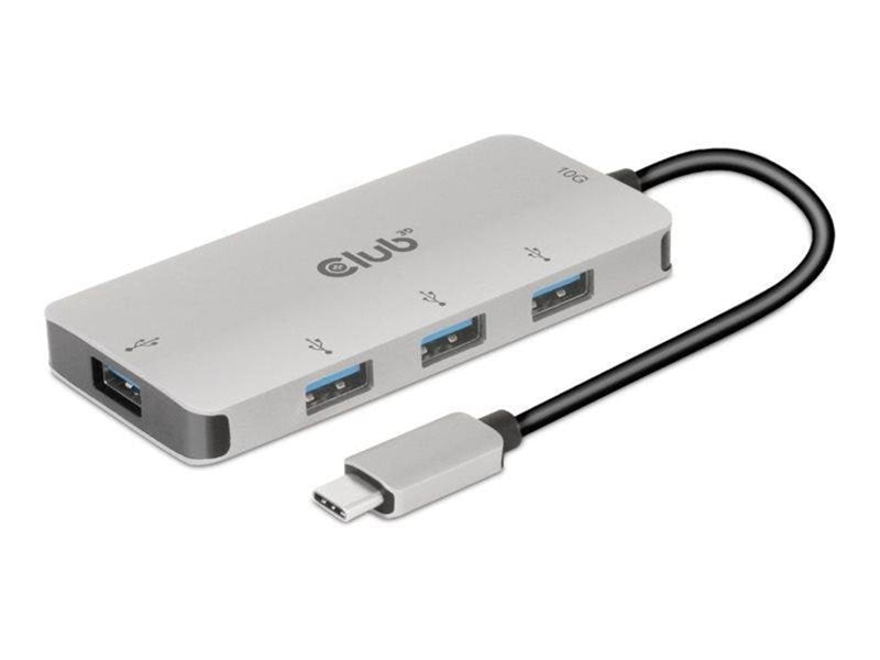 Club 3D CSV-1547 - hub - 4 ports USB-Hubs - USB 3.2 - 4 - Grau