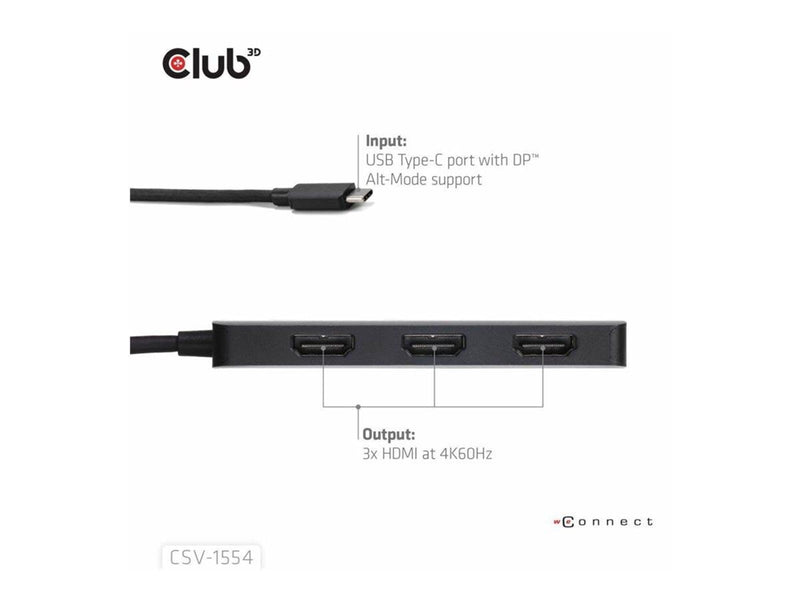 Club 3D CSV-1554 - docking station - USB-C / Thunderbolt 4 - 3 x HDMI