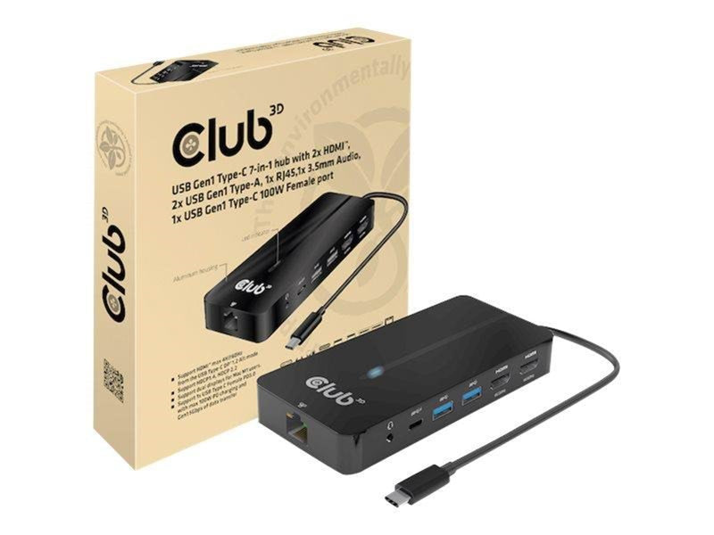 Club 3D CSV-1595 - docking station - USB-C 3.2 Gen 1 - 2 x HDMI - GigE
