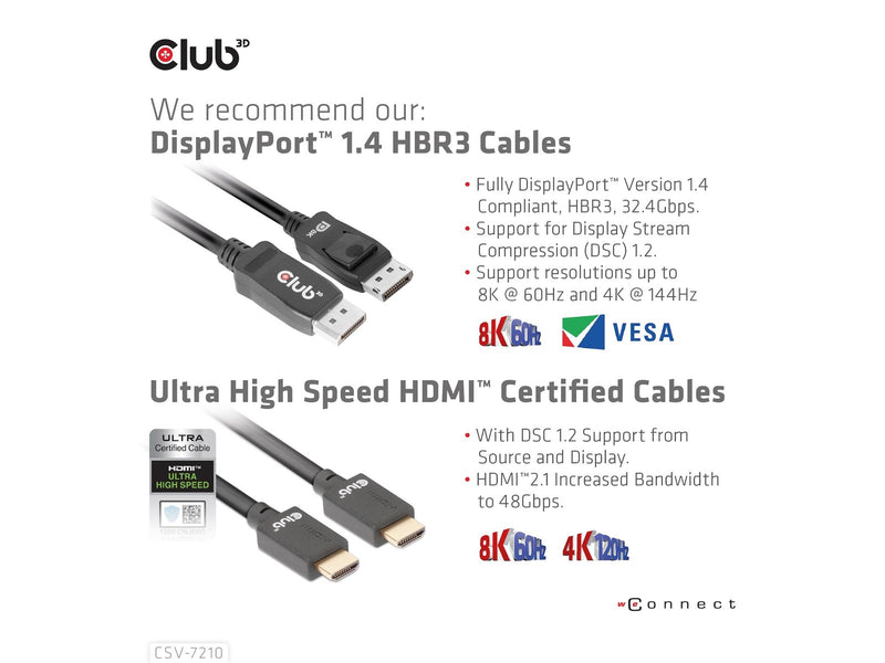 Club 3D CSV-7210 DisplayPort/HDMI KVM Switch for Dual DisplayPort 4K60Hz