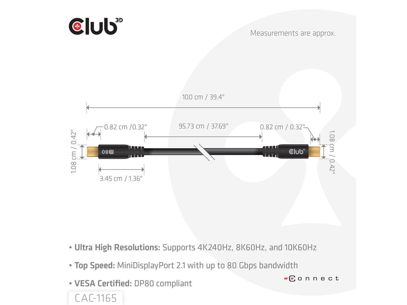 Club 3D - DisplayPort cable - Mini DisplayPort to Mini DisplayPort - 1 m