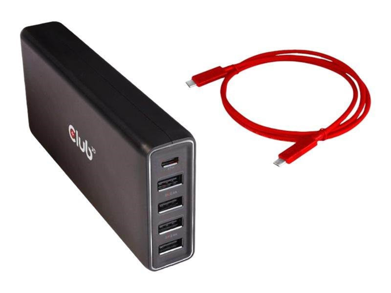 Club 3D USB Type C 3.2 Gen1 Triple Display Dynamic PD Charging Dock 100W PD Power charger
