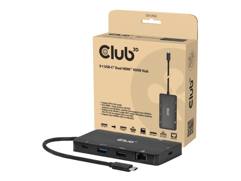 Club 3D - docking station - USB-C - HDMI - 1GbE