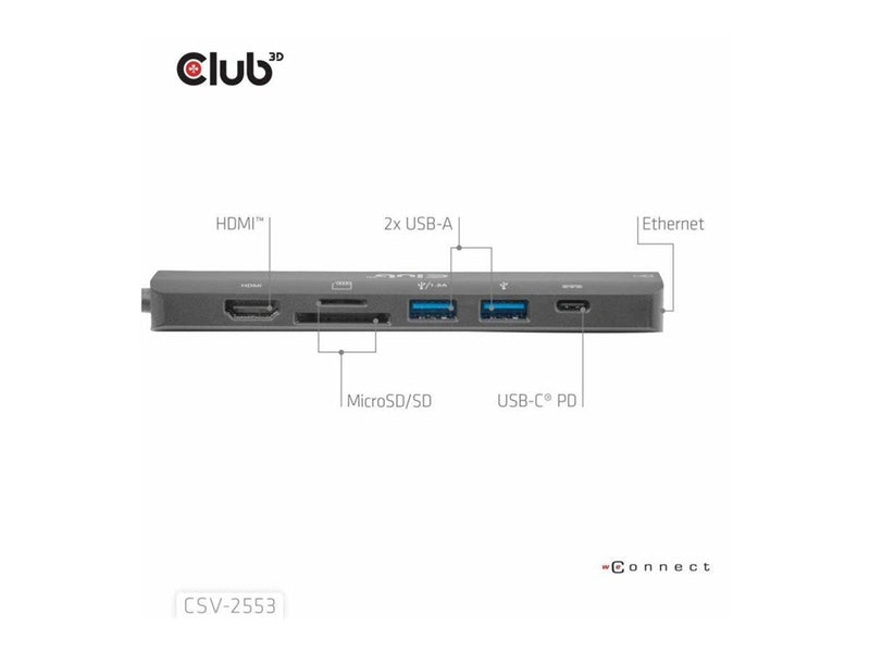 Club 3D - docking station - USB-C - HDMI - 1GbE