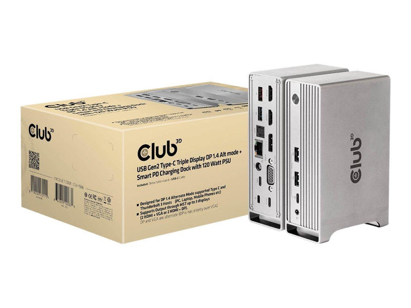 Club 3D - docking station - USB-C - VGA 2 x HDMI DP - GigE