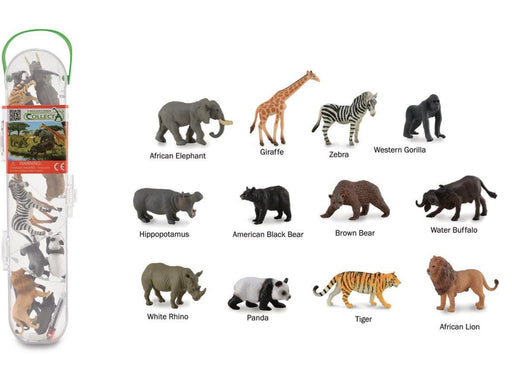 Collecta Box of Mini Wild Animals in tube toy