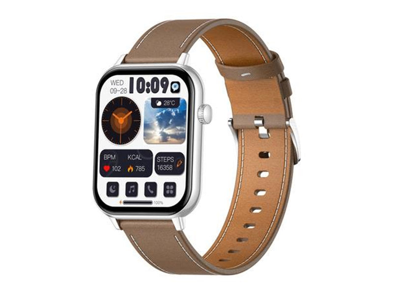 Colmi C28 Smartwatch Brown Leather Strap