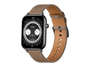 Colmi C28 Smartwatch with Black and Brown Leather Strap