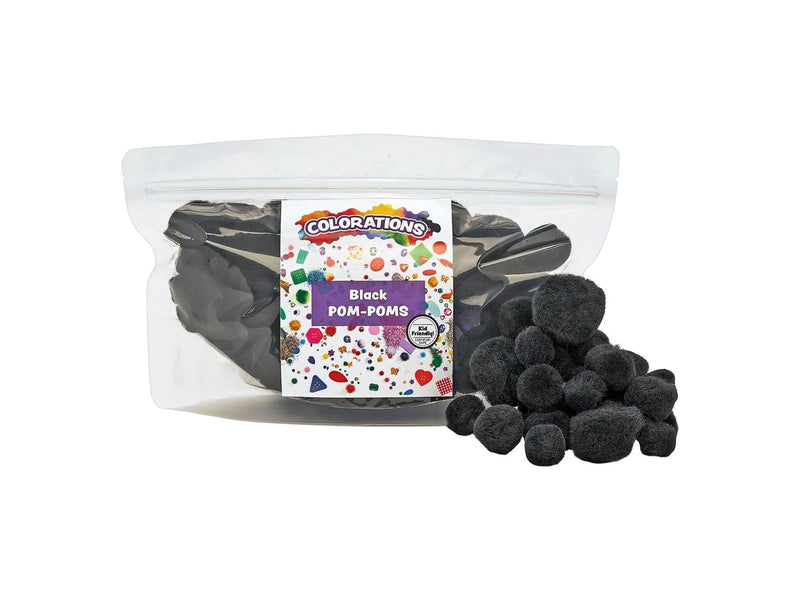 Colorations - Pom Poms Black 100pcs.