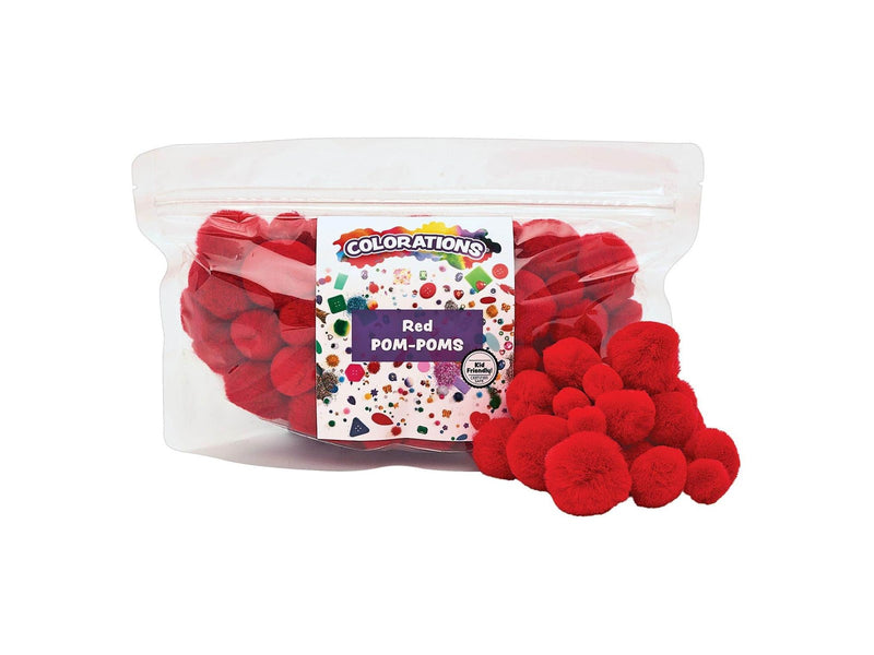 Colorations - Pom Poms Red 100pcs.