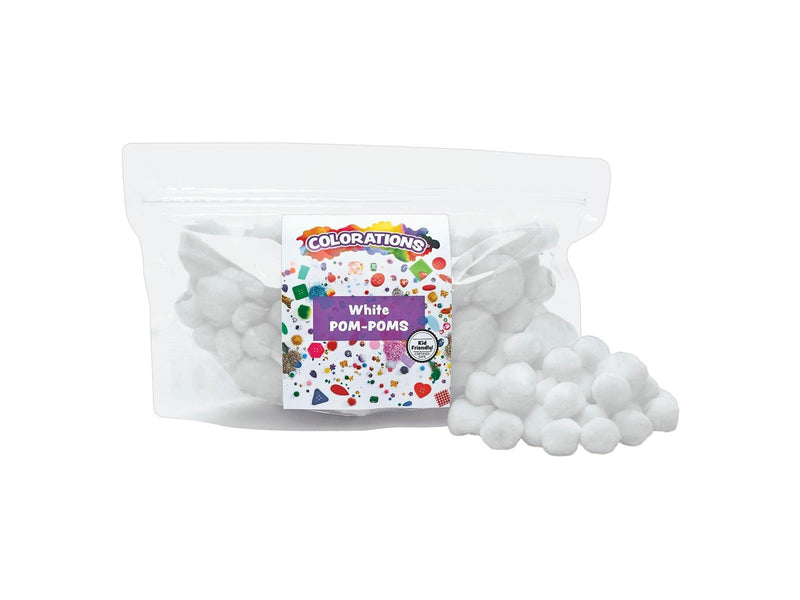 Colorations - Pom Poms White 100pcs.