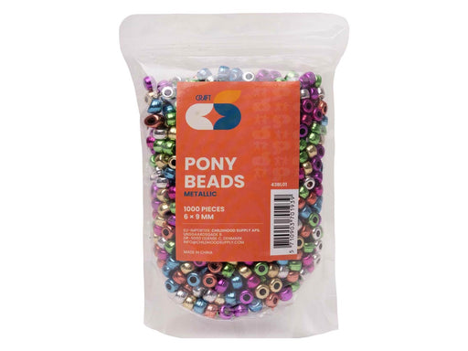 Colorations - Pony Beads Metallic 6x9 mm 1000pcs.