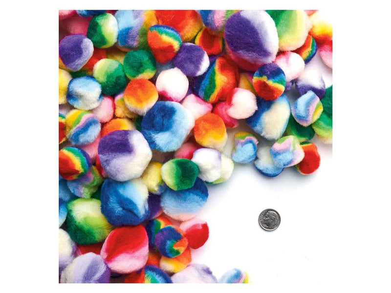 Colorations - Rainbow Striped Pom Poms 180pcs.