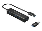 Conceptronic HUBBIES06B - hub - 4 ports USB-Hubs - USB 3.2 - 4 - Schwarz