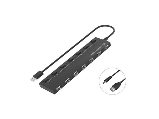 Conceptronic HUBBIES08B - hub USB-Hubs - Schwarz