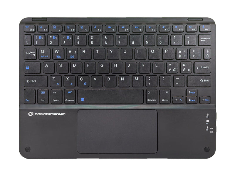 Conceptronic TOBIN01BIT - keyboard - 10" - with touchpad LED indicator - QWERTY - Italian - black Input Device - Tastatur - Italienisch - Schwarz