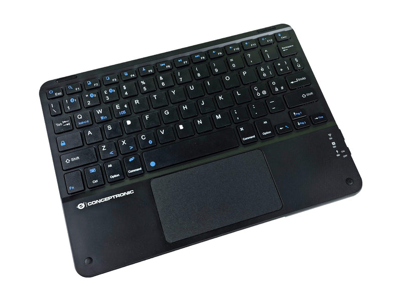 Conceptronic TOBIN01BIT - keyboard - 10" - with touchpad LED indicator - QWERTY - Italian - black Input Device - Tastatur - Italienisch - Schwarz