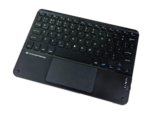 Conceptronic TOBIN01BUS - keyboard - 10" - with touchpad LED indicator - QWERTY - US International - black Input Device - Tastatur - Universal - Schwarz