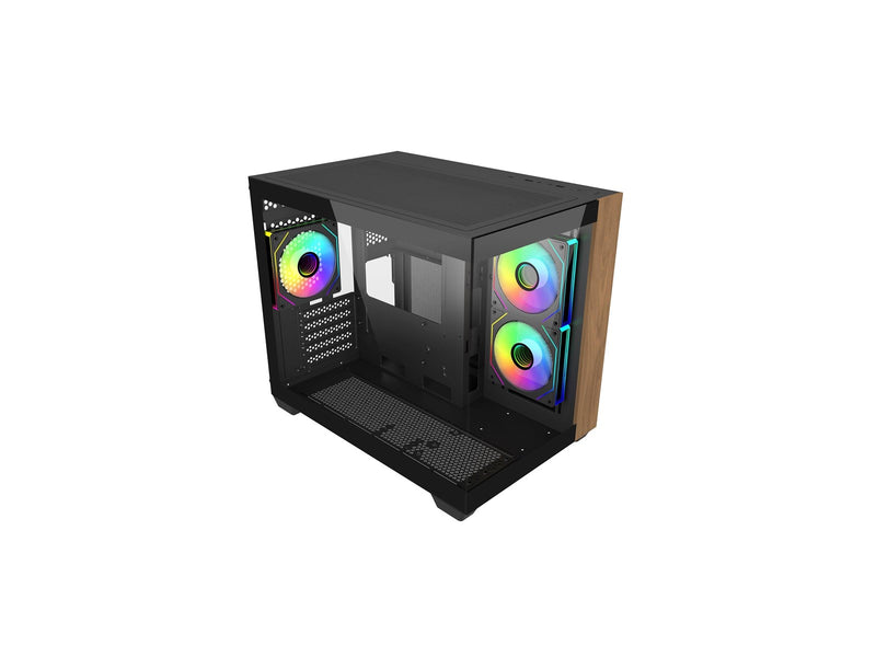 Cooler Master Elite 481 Wood - Gehäuse - Tower - Schwarz