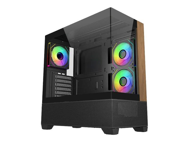 Cooler Master Elite 690 Wood - Gehäuse - Tower - Schwarz