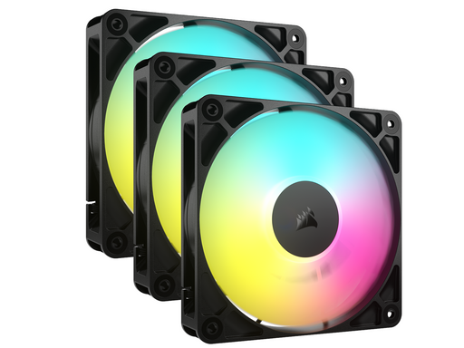 Corsair RS120 ARGB 3-pack - Gehäuselüfter - 120mm - Schwarz mit RGB LED - 36 dBA