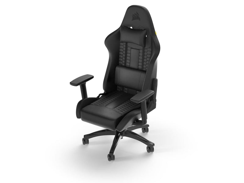 Corsair TC100 Relaxed Gaming Stuhl - Schwarz - Plüsch-Kunstleder - Bis zu 120 kg