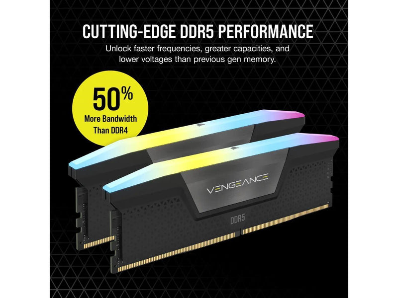 Corsair Vengeance RGB DDR5-6400 - 32GB - CL32 - Dual Channel (2 pcs) - Intel XMP - Schwarz mit RGB
