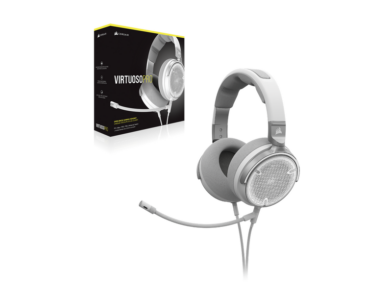 Corsair Virtuoso Pro - Wired Open Back Streaming/Gaming Headset - White
