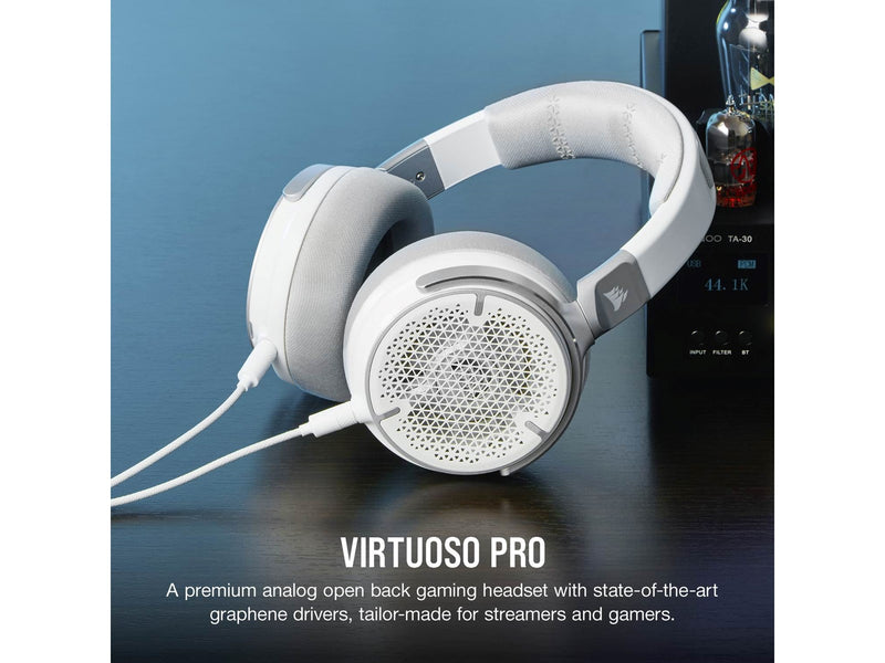 Corsair Virtuoso Pro - Wired Open Back Streaming/Gaming Headset - White