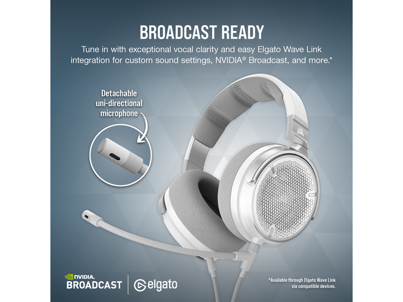 Corsair Virtuoso Pro - Wired Open Back Streaming/Gaming Headset - White