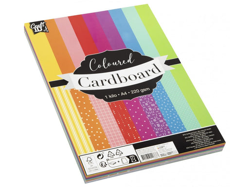 Craft Sensations Cardboard A4 1 kilo 220g. Ass colors
