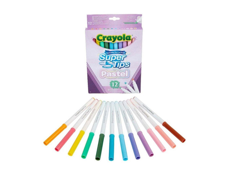 Crayola Supertips Pastell auswaschbare Filzstifte 12 Stk.