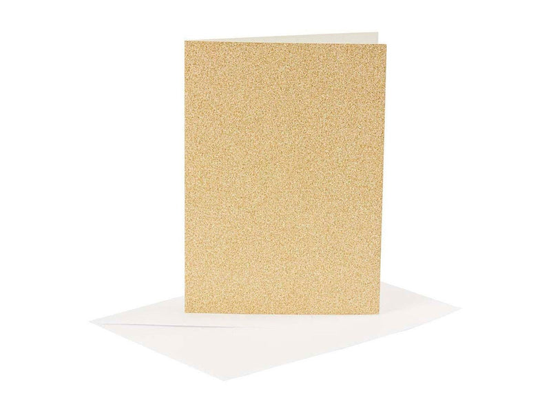 Creativ Company Cards and Envelopes 10.5x15cm Glitter Gold - 4 pcs.